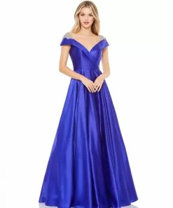 Mac Duggal Embellished Cap Sleeve V Neck A Line Gown Shop For