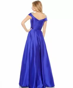 Mac Duggal Embellished Cap Sleeve V Neck A Line Gown Shop For