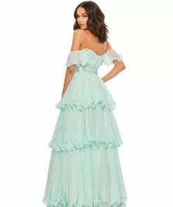 Mac Duggal Tiered Chiffon Ball Gown Shop For