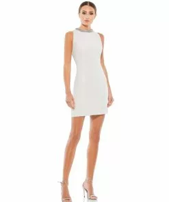 Ieena For Mac Duggal Bejeweled Bodycon Mini Dress