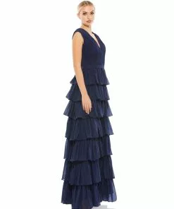 Ieena For Mac Duggal Sparkly Ruffle Layered Dress Wedding Guest