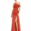 Ieena For Mac Duggal Draped One Shoulder Chiffon Gown Bridesmaid Dresses