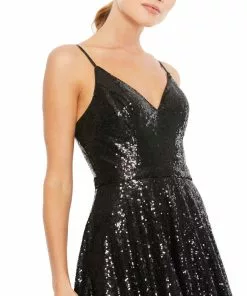 Ieena For Mac Duggal Shop For V-Neck Sequined Ball Gown