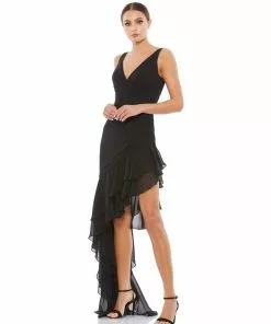 Ieena For Mac Duggal Asymmetrical Ruffled V-Neck Chiffon Dress Shop For 15 Ieena For Mac Duggal Asymmetrical Ruffled V-Neck Chiffon Dress Shop For