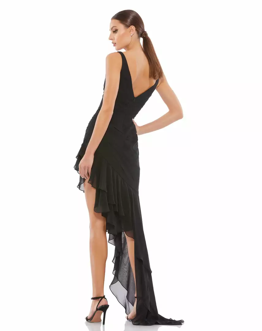 Ieena For Mac Duggal Asymmetrical Ruffled V-Neck Chiffon Dress Shop For 8 Ieena For Mac Duggal Asymmetrical Ruffled V-Neck Chiffon Dress Shop For