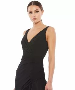 Ieena For Mac Duggal Asymmetrical Ruffled V-Neck Chiffon Dress Shop For 17 Ieena For Mac Duggal Asymmetrical Ruffled V-Neck Chiffon Dress Shop For