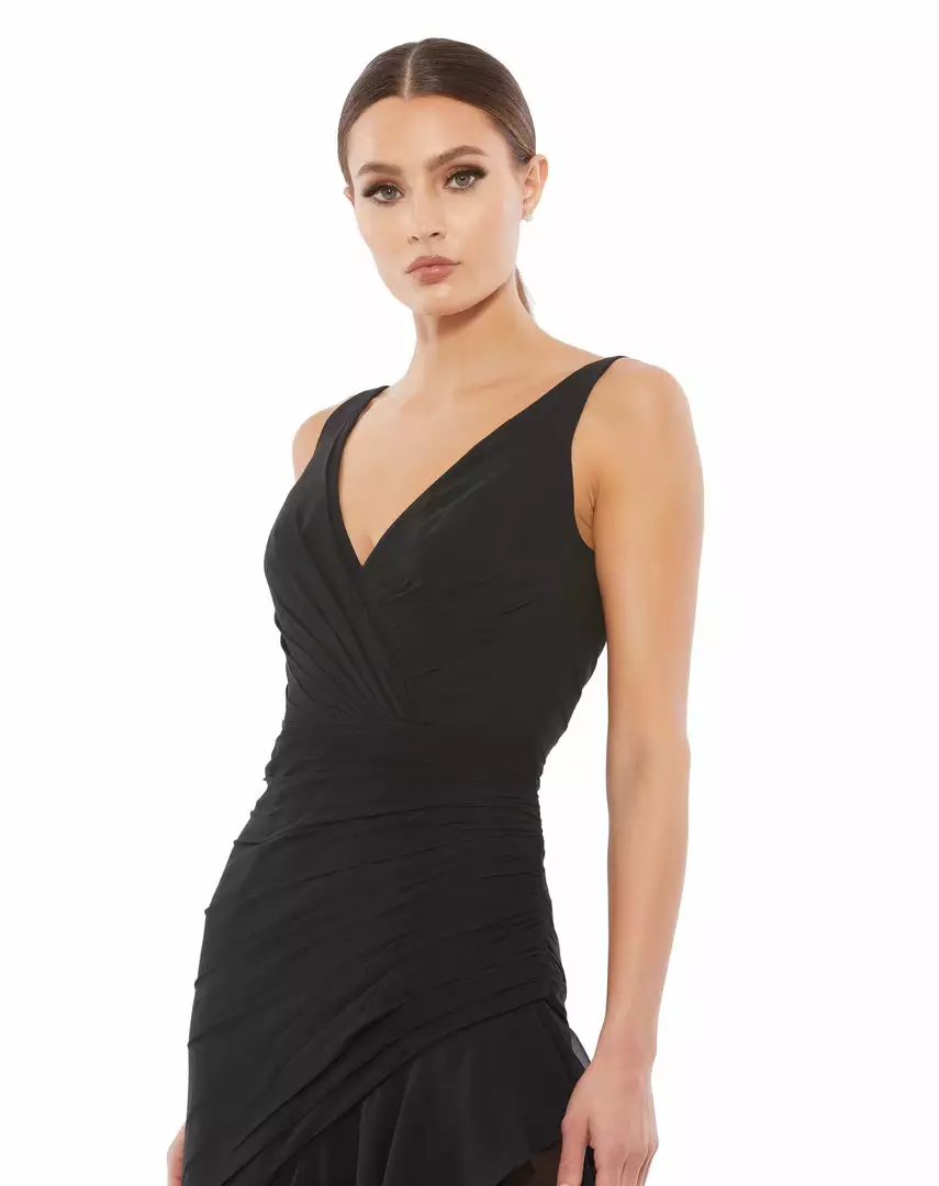 Ieena For Mac Duggal Asymmetrical Ruffled V-Neck Chiffon Dress Shop For 9 Ieena For Mac Duggal Asymmetrical Ruffled V-Neck Chiffon Dress Shop For