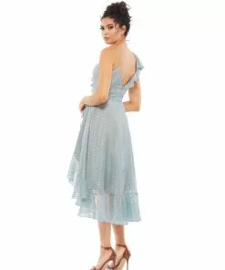 Ieena For Mac Duggal Ruffled Faux Wrap Midi Dress