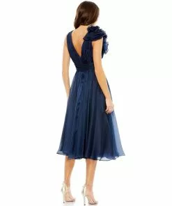 Mac Duggal Shop For Plunging Ruffled A-Line Cocktail Dress