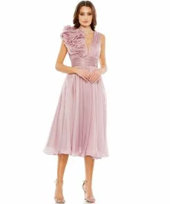 Mac Duggal Shop For Plunging Ruffled A-Line Cocktail Dress