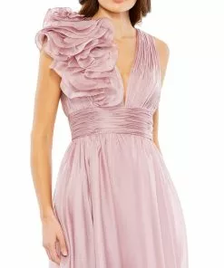 Mac Duggal Shop For Plunging Ruffled A-Line Cocktail Dress