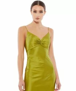 Ieena For Mac Duggal Spaghetti Strap Charmeuse Slip Dress