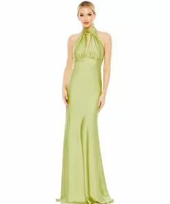Mac Duggal Keyhole Halter Empire Waist Gown