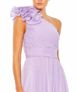 Mac Duggal Polka Dot Ruffled One Shoulder Gown Shop For 18 Mac Duggal Polka Dot Ruffled One Shoulder Gown Shop For