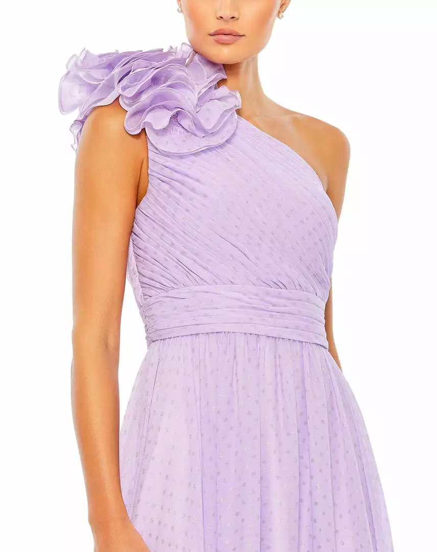 Mac Duggal Polka Dot Ruffled One Shoulder Gown Shop For 7 Mac Duggal Polka Dot Ruffled One Shoulder Gown Shop For