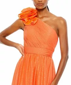 Mac Duggal Polka Dot Ruffled One Shoulder Gown Shop For 14 Mac Duggal Polka Dot Ruffled One Shoulder Gown Shop For