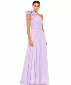 Mac Duggal Polka Dot Ruffled One Shoulder Gown Shop For 16 Mac Duggal Polka Dot Ruffled One Shoulder Gown Shop For