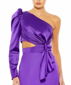 Ieena For Mac Duggal Puff One Sleeve Cut Out Side Knot Gown Shop For 5 Ieena For Mac Duggal Puff One Sleeve Cut Out Side Knot Gown Shop For