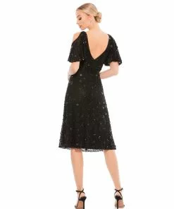Mac Duggal Shop For Embellished Cold Shoulder Cocktail Dress
