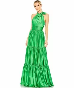 Mac Duggal Ruffle Halter Neck Gown Shop For