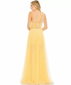 Mac Duggal Shop For Embellished Tulle One Shoulder High Low Gown