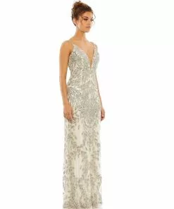Mac Duggal Shop For Embellished Leaf Evening Gown