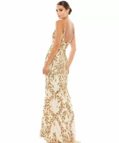 Mac Duggal Shop For Embellished Leaf Evening Gown