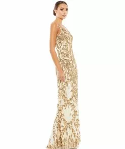 Mac Duggal Shop For Embellished Leaf Evening Gown