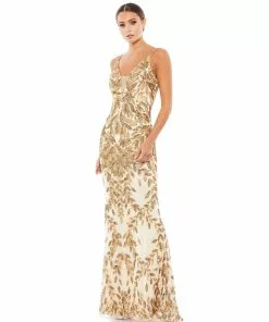 Mac Duggal Shop For Embellished Leaf Evening Gown