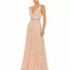 Mac Duggal Embellished V-Neck Long Gown
