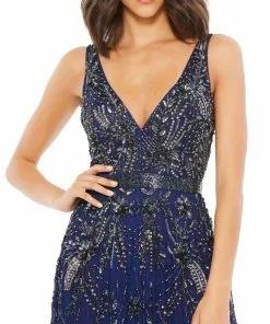 Mac Duggal Embellished V-Neck Long Gown
