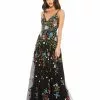 Mac Duggal Shop For Black Multi Embellished Floral Sequined Gown