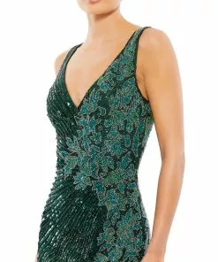 Mac Duggal Beaded Floral Sleeveless Gown Shop For