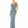 Mac Duggal Floral Embellished Scoop Neck Evening Gown