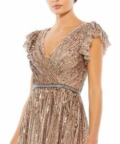 Mac Duggal Sequined Wrap Over Ruffled Cap Sleeve Gown Shop For 17 Mac Duggal Sequined Wrap Over Ruffled Cap Sleeve Gown Shop For