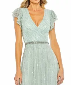 Mac Duggal Sequined Wrap Over Ruffled Cap Sleeve Gown Shop For 11 Mac Duggal Sequined Wrap Over Ruffled Cap Sleeve Gown Shop For