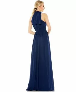 Ieena For Mac Duggal High Neck Chiffon Gown