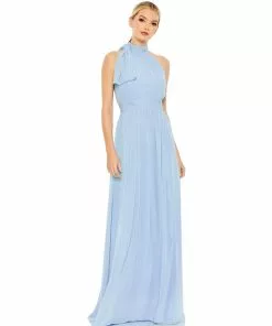 Ieena For Mac Duggal High Neck Chiffon Gown
