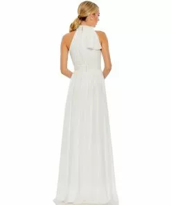 Ieena For Mac Duggal High Neck Chiffon Gown