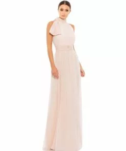 Ieena For Mac Duggal High Neck Chiffon Gown