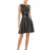 Ieena For Mac Duggal Asymmetrical Vegan Leather Sleeveless Fit & Flare