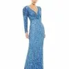 Mac Duggal Shop For Puff Shoulder Sequined Surplice Gown