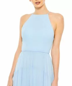 Ieena For Mac Duggal Tiered A-Line Halter Gown