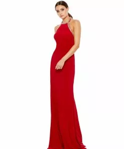 Ieena For Mac Duggal Halter Rhinestone Accented Evening Gown Shop For