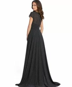 Ieena For Mac Duggal Shop For Black & Gold Embellished A-Line Gown