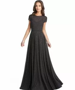 Ieena For Mac Duggal Shop For Black & Gold Embellished A-Line Gown