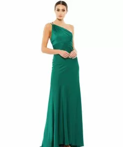 Ieena For Mac Duggal One Shoulder Double Strap Satin Gown Shop For