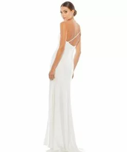 Ieena For Mac Duggal One Shoulder Double Strap Satin Gown Shop For