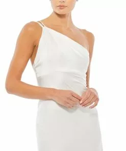 Ieena For Mac Duggal One Shoulder Double Strap Satin Gown Shop For