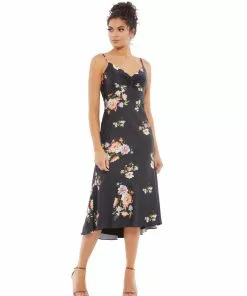 Ieena For Mac Duggal Floral Print Midi Slip Dress Shop For